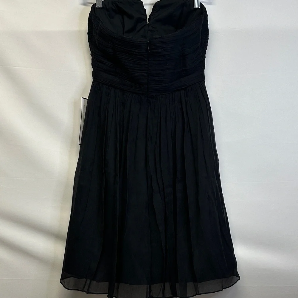 NWT J. Crew Emily Silk Chiffon Strapless Dress Black Cocktail Party Dress 0